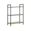 Industrial Bookshelf with Metal Pipe Frame 3 Wood Veneer Shelves Open Back 36in High for Small Spaces-3irtyhousy - 2 of 4