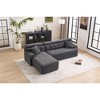 Tiramisubest 98" Sectional Sofas Convertible Chaise Chenille Chesterfield Inspired High Density Compression Cozy Lounger for Living Room - 3 of 4