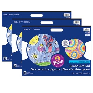 Prang Jumbo Art Pad, White, 22" x 16", 30 Sheets, Pack of 3 - 1 of 2