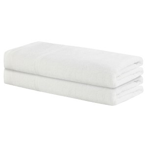 Unique Bargains Cotton Highly Absorbent Quick Dry & Lightweight Bath Towels 2 Packs - 1 of 4