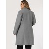 Agnes Orinda Women's Plus Size Winter Notched Lapel Double Breasted Pockets Long Overcoats - 4 of 4