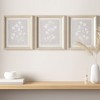 Gulches 3-Piece Framed Glass Wall Art Set - Botanical Floral Design - 2 of 4