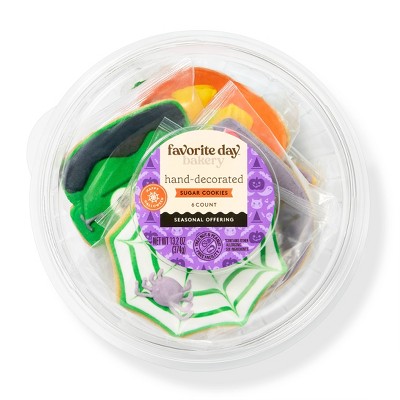 Halloween Hand Decorated Cookies Tub - 13.2oz/6ct - Favorite Day™