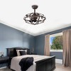 Best Selling Modern Enclosed Ceiling Fan Indoor with Remote Control and Bladeless, Rust Red Industrial Ceiling Fan Light Kit - 4 of 4