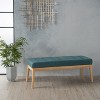 Sapphtopaz Modern Ottoman with Wood Legs Thick Upholstered Entryway Bench with Tufted Top Rectangle Vanity Stool for Living Room,Bedroom - 4 of 4