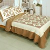 Slickblue 100% Cotton 3-Piece Quilt Set, Vermicelli-Quilted, Floral Patchwork, Full/Queen Size, 3 Designs - 2 of 4