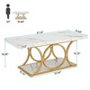 Resenkos Center Coffee Table, Living Room Table,Rectangle Coffee Table, 47.24" Center Table with Faux Marble Top,Faux Marble Black & Gold - 2 of 4