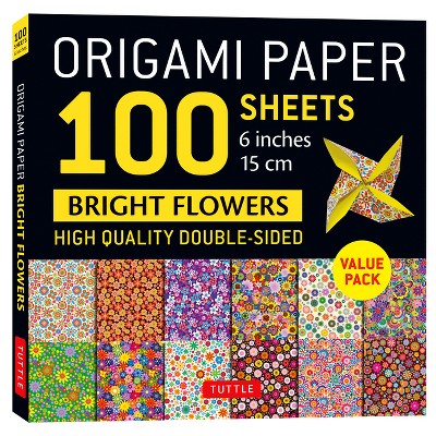 Origami Paper 100 Sheets Bright Flowers 6 (15 CM) - by  Tuttle Studio (Loose-Leaf)