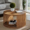 Hommoo 31.5" Fluted-Drum Round Coffee Table with Alcove Storage - 2 of 4