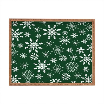 Iveta Abolina Silent Night Green Rectangular Tray -Deny Designs