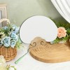 Unique Bargains Portable Double-Sided Short Handle Round Xuan Paper Plover Folding Fan 1 Pc - 4 of 4