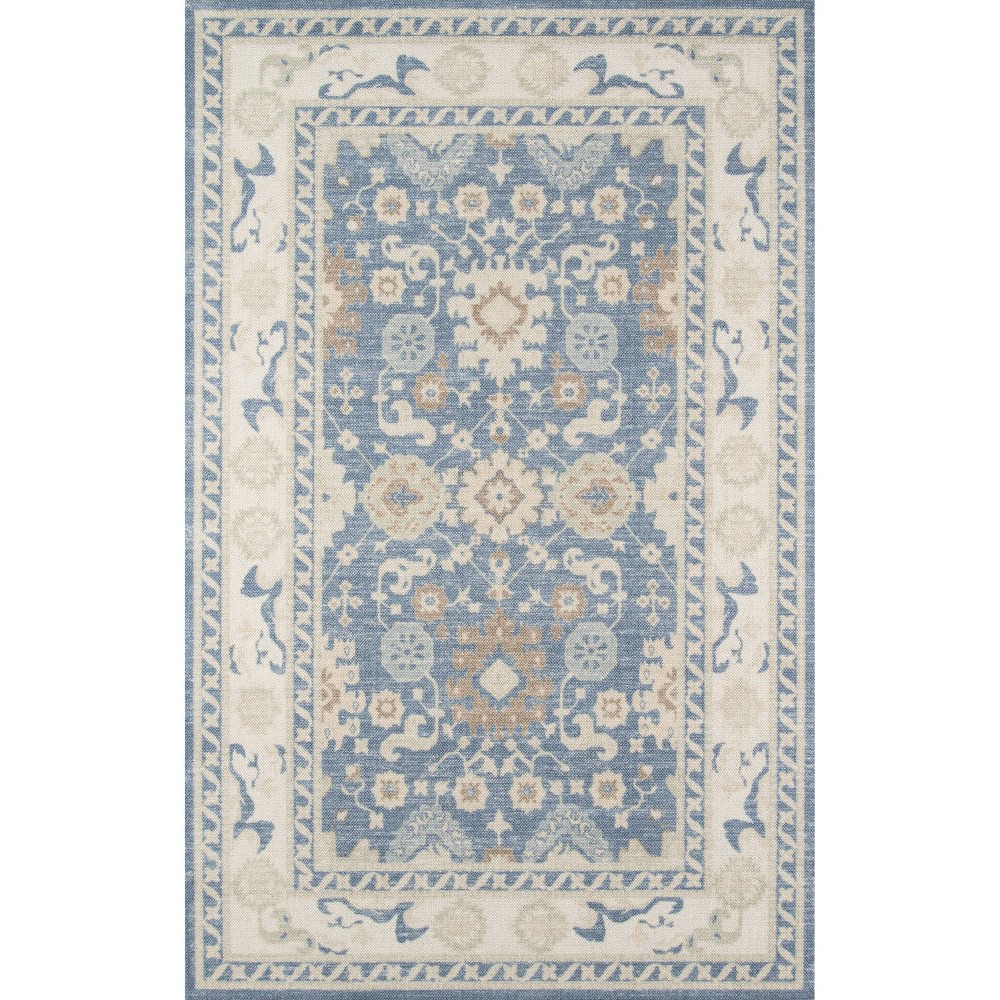 Photos - Area Rug Momeni 6'6"x9' Anatolia Kylee Medallion Machine Loomed  Light Blue: Wool & Nylon, Low Pile, Indoor Use 