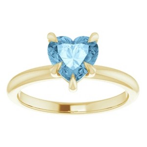 Pompeii3 7mm Blue Topaz Women's Heart Ring in 14k Gold 7mm Tall - 1 of 4