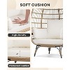 Swivel Egg Chair Outdoor with Cushions – Oversized Wicker Rattan Patio Egg Chair with Sturdy Steel Frame for Backyard, Balcony & Living Room, Beige - 2 of 4