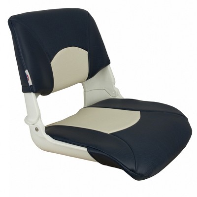Springfield Marine Skipper Standard Seat Fold Down - White/Blue Boat Equipment and Parts 1061016.