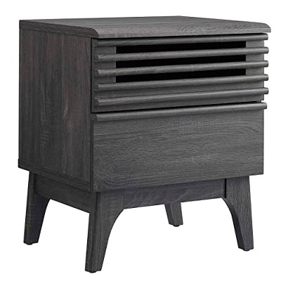 Modway Render Mid-Century Modern, Nightstand, Charcoal