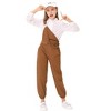 Girls Bib Overalls Kids Jumpsuit & Rompers Solid Denim Long Pants with Pockets & Belt 3-12Y - 2 of 4