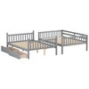 NicBex Full over Full Bunk Bed Wooden Bed Frame with 2 Drawers, Ladder and Full Length Guardrail, Space Saving, No Box Spring Required - 4 of 4