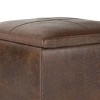 NicBex Cube Ottoman with Storage, Tray Multi-functional Ottoman Foot Rest with Top Stitching Detail for Bedroom, Living Room, Dark Brown - 2 of 4