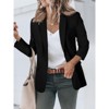 BLUEMING Womens Casual Blazers Open Front Long Sleeve One Button Work Office Suit Jackets Blazer - 4 of 4