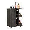 MaseiKar 32" H carbon espresso bar-coffee cart, cabinet storage, with 4 wheels, 1 divided storage with 1 shelf, 1 folding door - 4 of 4