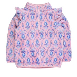 RuffleButts Toddler Girls Ruffle Marshmallow Fleece Pullover - 1 of 2