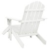 vidaXL Adirondack Chair Patio Adirondack Chair with Ottoman Solid Wood Fir - White - 4 of 4