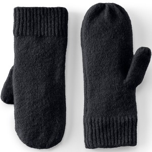 Lands' End Women's Cashtouch Knit Mittens - 1 of 2