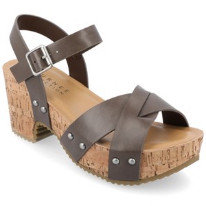 Journee Collection Womens Valentina Ankle Strap Platform Sandals - 1 of 4