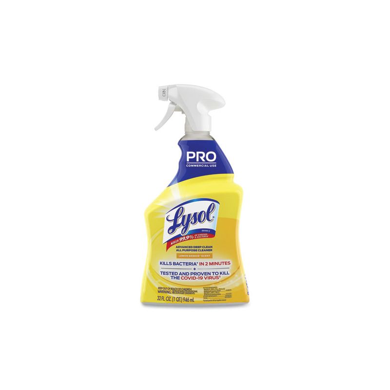 Professional LYSOL Brand Advanced Deep Clean All Purpose Cleaner, Lemon Breeze, 32 oz Trigger Spray Bottle, 1 of 8