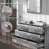 VINGLI Washed Gray Dresser, 6 Drawer Dresser, 53.9" Long Dresser with Textured Drawer Front, Wood Grey Dresser Chest - 4 of 4