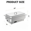 Electric Chafing Dish, 9QT Buffet Food Warmer - 400W Stainless Steel with Full & Half Pans, Digital Temp Control for Catering & Parties - 4 of 4