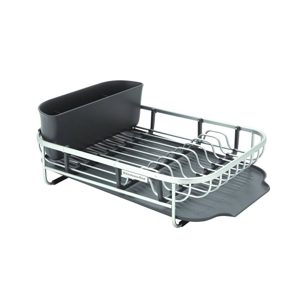 Photos - Other for Dogs KitchenAid Aluminum Dishrack Charcoal Gray: Metal Dish Drying Rack with Tray, Freestanding Kitchen Drying Rack 