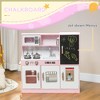 Whisen Kids Kitchen Playset Pretend Play Toy Kitchen with Play Phone, Chalkboard, Towel Rack, Gift for Kids 3-8 Years - Pink - 3 of 4