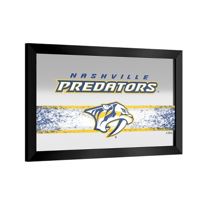 Nashville Predators Logo Black Framed Bar Mirror By Trademark Gameroom ...