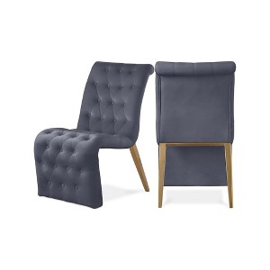 Meridian Furniture,Curve Velvet Dining Chair, Set of 2 - 1 of 4