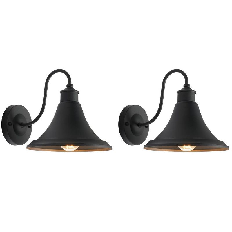 Graylyn Outdoor Wall Sconce Lights (Set of 2) - Black - Safavieh., 2 of 7
