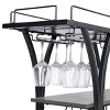 Kumasinova Industrial Style 3-Tier Kitchen Island on Wheels,Kitchen Cart with Wine Rack,Extra Rolling Kitchen Storage for Home Bar and Serving - 4 of 4
