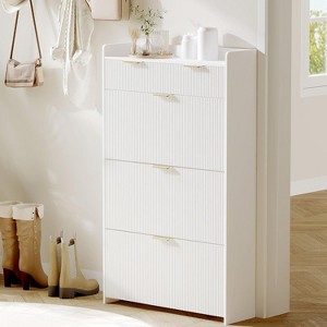 Fluted Shoe Storage Cabinet - 1 of 4
