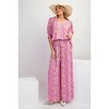 Slickblue Women's Floral Gauze Palazzo Pant, Smocked Waist with Tie, Wide Leg Fit, Pink, Size S-L - 3 of 4