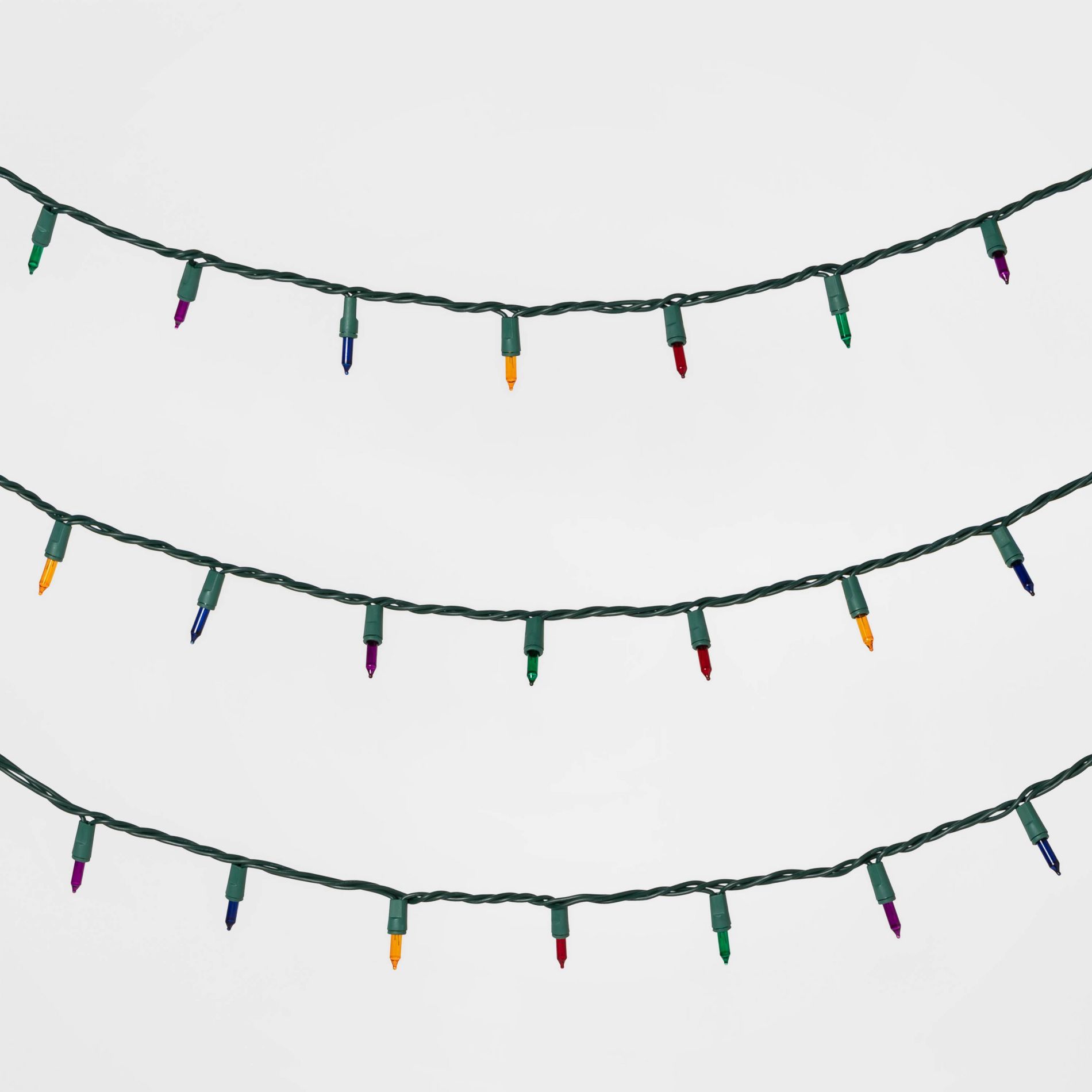 50ct Incandescent Mini Christmas String Lights Multicolor with Green Wire - Wondershop™