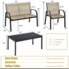 Tangkula 4PCS Metal Coversation Set with Black Coffee Tbale Brown - 3 of 4