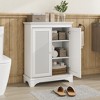CLIHOME White 2-Door Rattan Storage Cabinet With Adjustable Partition, Medieval Modern Independent Buffet Cabinet, Multifunctional Decorative Cabinet - 2 of 4