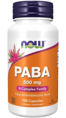 PABA 500mg by Now Foods  -  100 Capsule