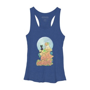 Women's Design By Humans Cat Pumpkin Pile By AwkwardDragon Racerback Tank Top - 1 of 3