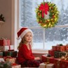 24 In Christmas Wreath, Prelit Artificial Christmas Wreaths with 50 LED Lights, Large Red Bow, Pine Cones & Berry Clusters, Xmas Holiday Decor - 2 of 4