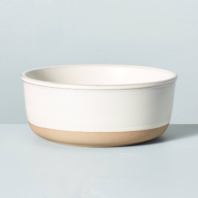 24oz Modern Rim Stoneware Cereal Bowl Matte Sour Cream - Hearth & Hand™ with Magnolia