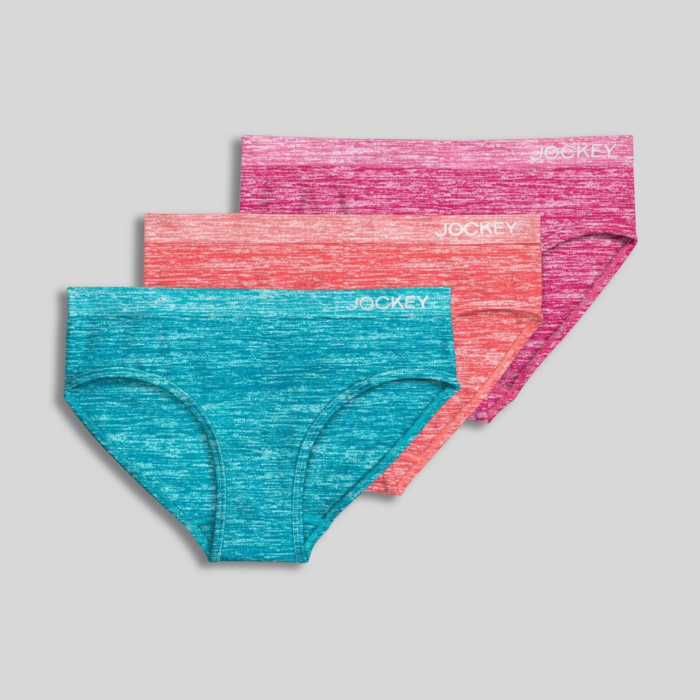 Jockey Generation Girls' 3pk Seamfree Bikini - Pink/Red/Blue S