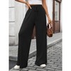 Womens Ribbed Wide Leg Lounge Pants with Pockets Casual Relaxed Comfy Loose Soft Knit Pajama Pants with Drawstring - 2 of 4