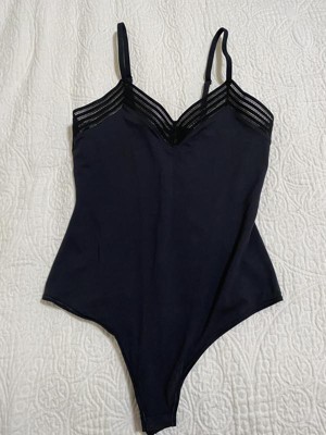 Assets By Spanx Women's Plus Size Lace Trim Thong Bodysuit - Black 1x :  Target